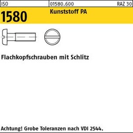 200 Pan Head Screws ISO 1580 M6x20 Polyamide