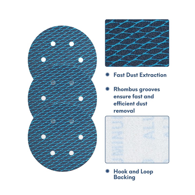 150mm Sandpaper Sander Discs 60 Grit, 6Inch 6 Holes Diamond