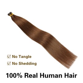 ALISY Human Hair I TIP Tip Extensions Remy Hair Color Wig Extensions 50pcs (16inch, 6#)