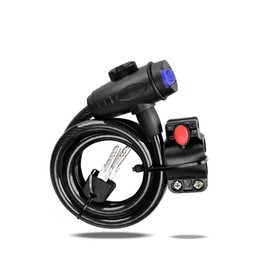 Amindz Cable locks, bicycle lock with key, spiral lock bicycle, 120 cm long, diameter 12 mm, anti-theft bicycle lock for bicycle, scooter, tricycle, scooter