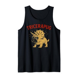 Funny Pug Triceratops Prehistoric Dinosaur Dog Fans Joke Tank Top