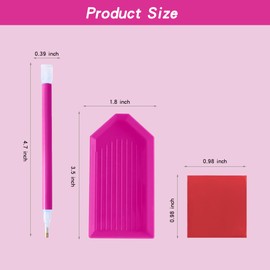 LYMUSUMI 42PCS 5D Diamond Art Painting Tools and Accessories Kits with 12 Diamond Art Painting Trays 24pcs Glue Clay 6 Diamond Art Painting Pens for Adult or Kids(Pink)