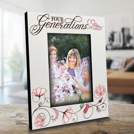 BELLA BUSTA-Four Generations-Family Keepsake-Mother's Day, Father's day,Christmas Keepsake-Timeless and Meaningful Display Family Picture Frame (5x7 Vertical)