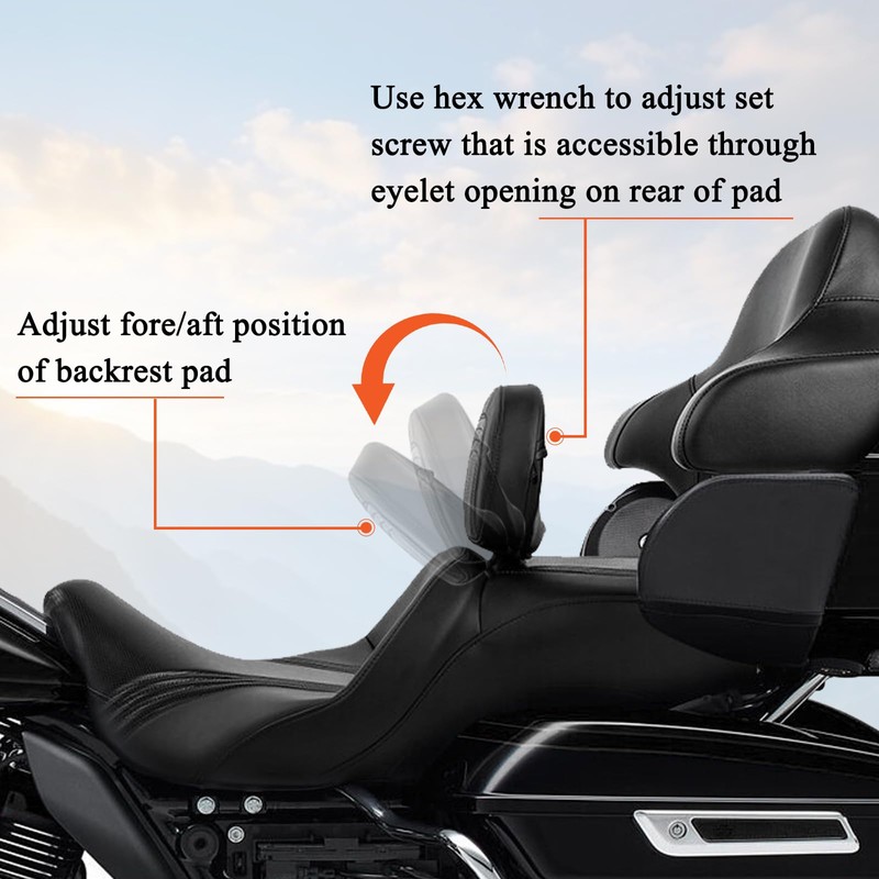 FOVPLUE Adjustable Rider Backrest,Detachable Plug-in Driver Backrest Pad w/Mounting Kit