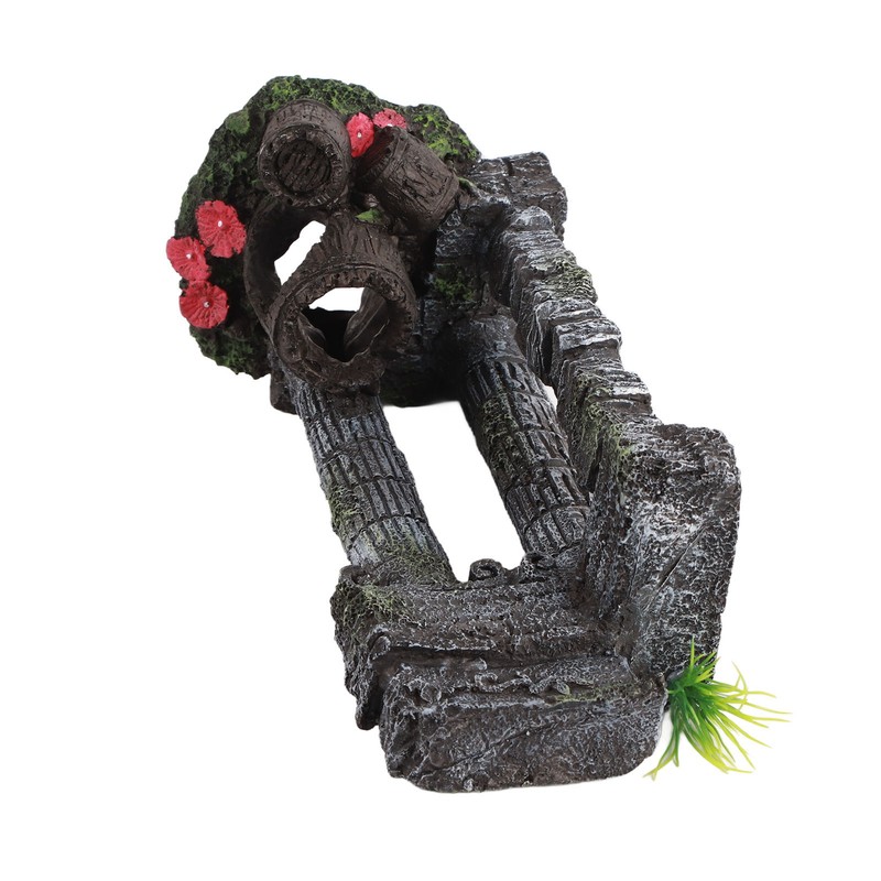 Aquarium Decoration Roman Columns Simulation Reusable Resin Fish Tank Landscape