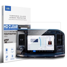 for 2023 2024 2025 Ford Super Duty F250 F350 F450 Tempered Glass Screen Protector 12 Inch Touchscreen SuperDuty F-250 F-350 F-450 (HD Clear)