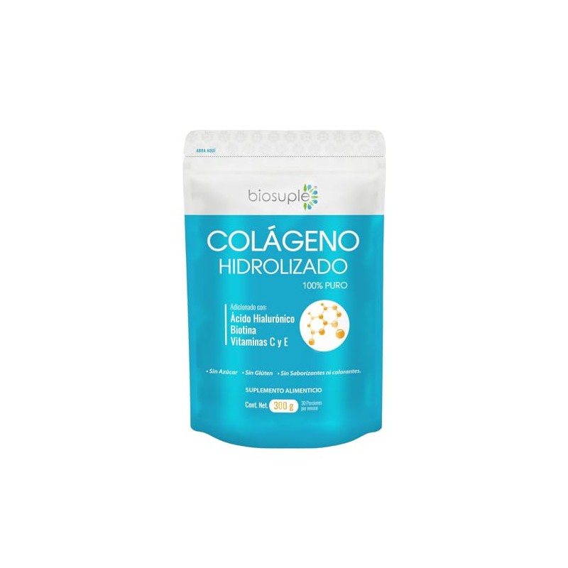 Biosuple Colágeno Hidrolizado Adicionado Ácido Hialuronico Semilla Uva Biotina Vitamina