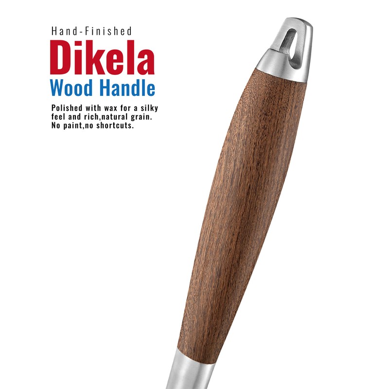 Heavy-Duty ​Dikela Wooden BBQ Grilling Tools Set. Extra Thick Stainless