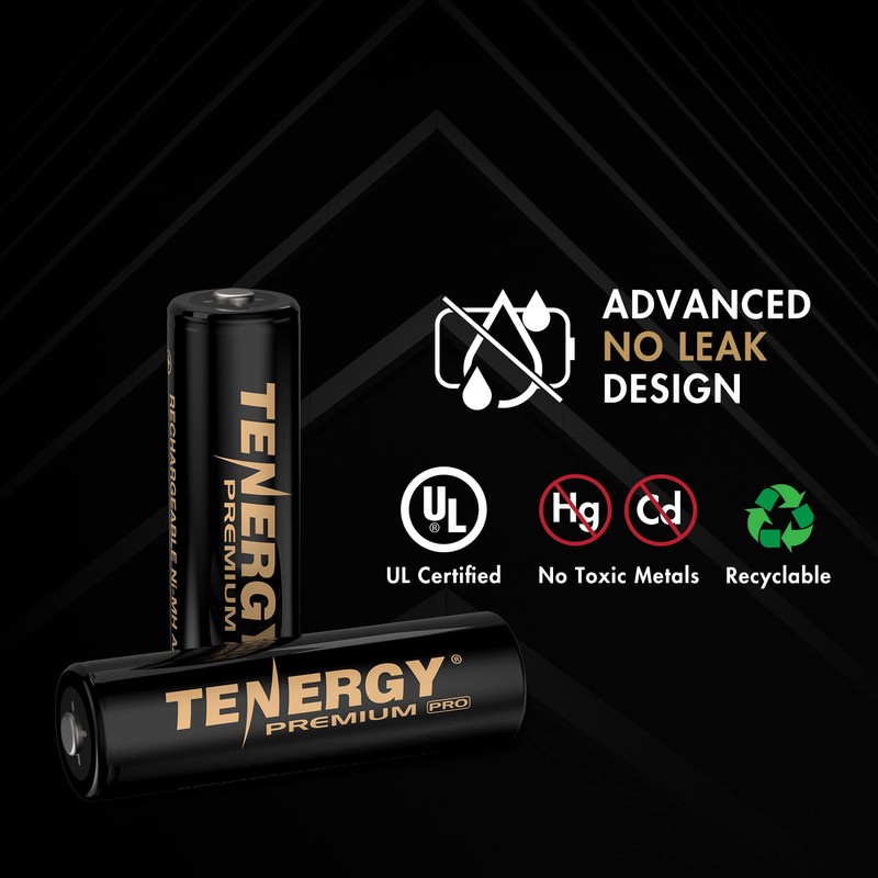 Tenergy Premium PRO Rechargeable AA Batteries, High Capacity 2800mAh NiMH