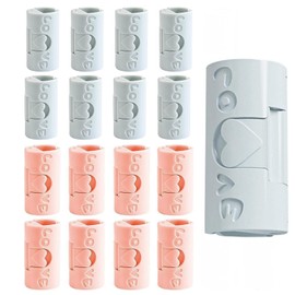 JNOUCS 16 Pcs Bed Sheet Grippers, Snack Bag Clip, Cute Bedding Clip, Quilt Fixator Fitted Sheet Clips, Anti-Slip Duvet Clips, for Bed Sheet Finishing, Food Storge (Blue, Pink)