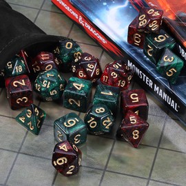 QMAY DND Dice Sets - 2 X 11 Polyhedral Dice (22pcs) for Dungeons and Dragons, Role Playing Table Game.