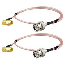 leeyovk BNC SMA Converter Cable SMA Male to BNC Male Cable 50cm RG316 Coaxial Cable Right Angle L Shape SMA BNC Converter Connector Antenna Conversion Cable
