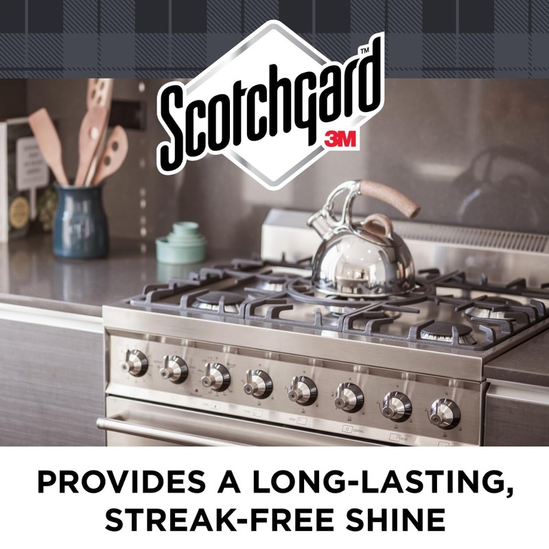 Scotchgard Stainless Steel Cleaner Resists Fingerprints & Smudges, No Drip