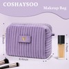 COSHAYSOO Purple Initial Makeup Bag Girly Gifts for Women Teen
