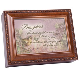 Cottage Garden Music Box - Daughter Joy Plays You Light Up My Life with Woodgrain Finish