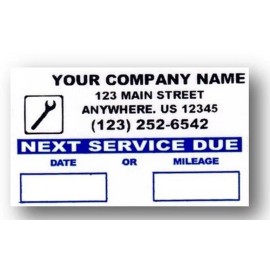AutoShop Express 1000 Oil Change Reminder Stickers with Wrench in Frame Logo