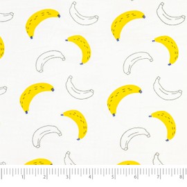 Roc-lon 100% Organic Cotton, 60"/61", Printed Muslin, Banana Cut by The yard
