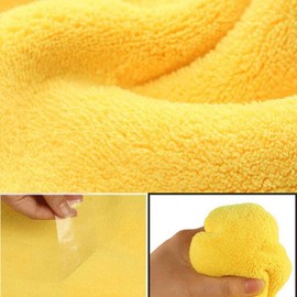 Microfiber Plush Car Drying Towel Cleaning Towels Super Absorbent Auto Detailing Towel (30 x 30 cm, Yellow+Gray)