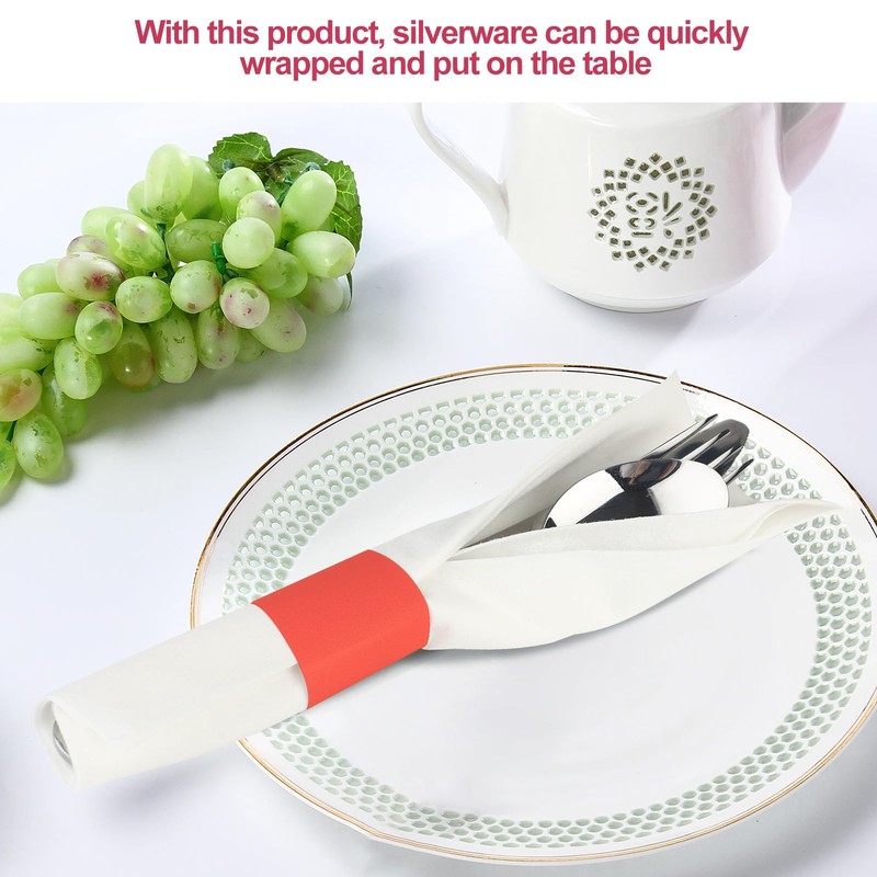 Germiwipe Napkin Band Pack of 2,500,Napkin Rings Self Adhesive,Silverware Wraps
