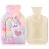 Hot Water Bottle with Cover Removable and Washable Soft Unicorn