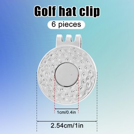 Gosknor 6pcs Magnetic Golf Ball Marker Hat Clip, Silver Caps Holder Professional Golf Training Accessories for Caps Pants Gloves Belts Women Men Gifts