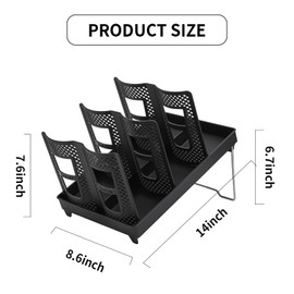 UgyDuky Cup and Lid Holder, Detachable Coffee Cup Holder Organizer, 6 Compartment Disposable Coffee Cup Dispenser, Paper Cup and Lid Dispenser for Coffee Bar Countertop Breakroom, Black (Black-2L)