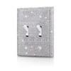 Silver Bling Rhinestones Double Toggle Switch Light Switch Cover Plates