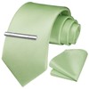 HISDERN Men's Wedding Ties and Pocket Square Tie Clip Set