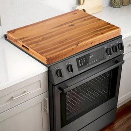Stove Top Covers for Electric Stove 30”x22” (Outer) / 28.9”x20.8” (Inner) - Acacia Wood Noodle Board for Gas Stovetop - Stove Top Covers for Gas Burners - Sink Cover For Counter Space (Acacia color)
