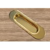Universal Hardware Oval Pull Finger Recessed Brass Door Handle Recessed