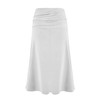 Laphilo Women's Plain Viscose Casual Elastic Waist Flared Midi Skirt