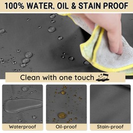 Chef Apron for Men and Women Wash Free Bib Apron with 2 Pockets Water & Oil Proof Adjustable Aprons Professional for Cooking Kitchen Gardening Painting BBQ, Grey