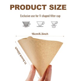 ASIRYVA 100 PCS V60 Coffee Filter Papers Unbleached Compatible with V60 Papers 02 Disposable Filter Papers, Compatible with Dripper Coffee Makers (1-4 Cups)