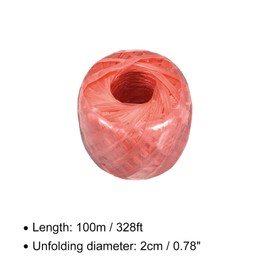 Rebower Polyester Nylon Rope [for Household Bundled Packing DIY]-100m/328ft / 1Roll Plastic,Red