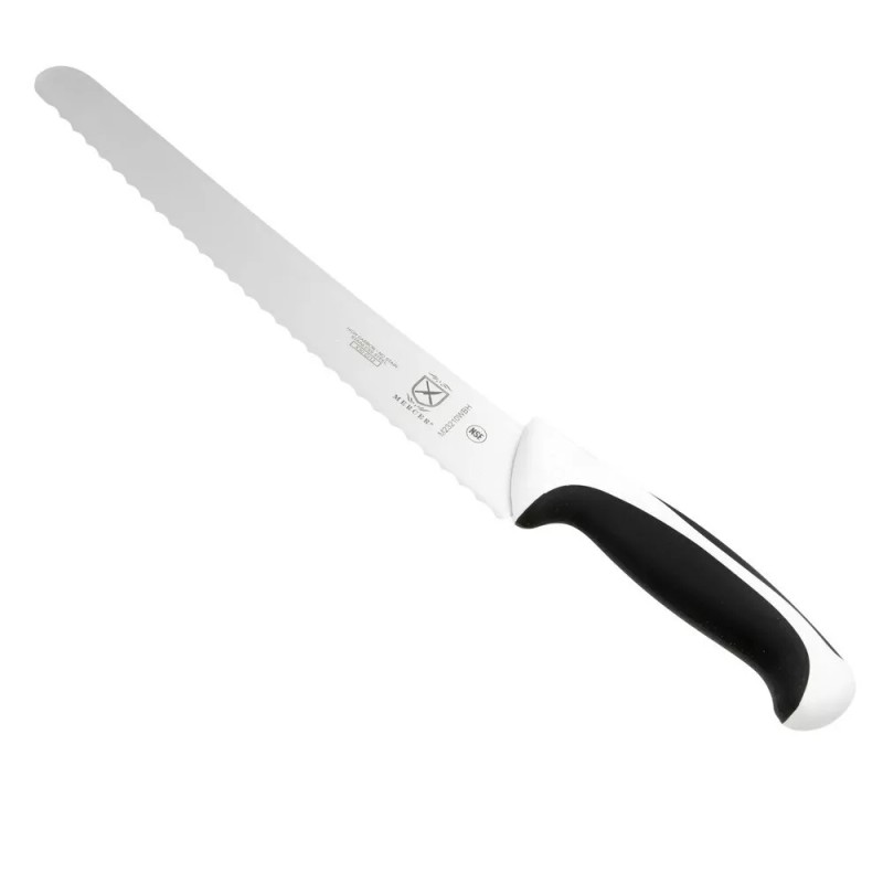 Mercer Culinary Millennia 10" Wide Bread Knife with White Handle