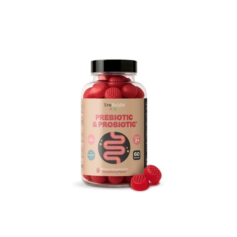 TruHeight Prebiótico + Probiótico – Fórmula en Polvo Sabor Fresa,