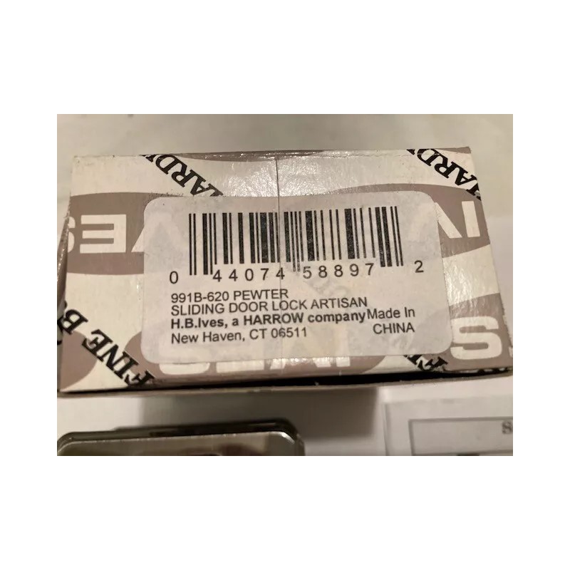 IVES *NEW* IVES/SCHLAGE #991B-620 BRASS PRIVACY SLIDE/POCKET DOOR LOCK -PEWTER