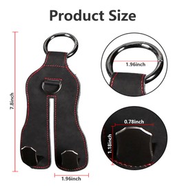 LAOBUSEI Car Hooks for Headrest, Large Durable Leather Metal Car Purse Hooks, Multifunctional Car Seat Back Storage Hooks for Bags, Purses, and Accessories (Black - 1 Pack)