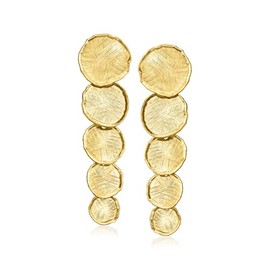 Ross-Simons Italian 18kt Gold Over Sterling Graduated Circle Drop Earrings