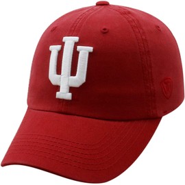 Sombreros universitarios, gorras ajustables, gorras ajustables y broches disponibles, rojo (Indiana Red), Talla única