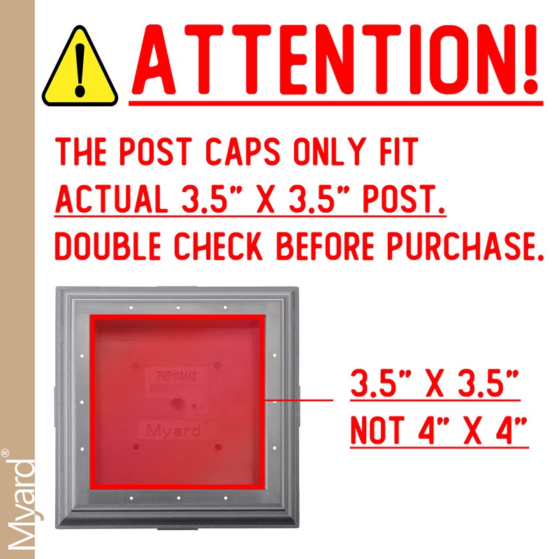 Myard PNP 115445W Screw-Free Universal Fence Pyramid Top Cap fits