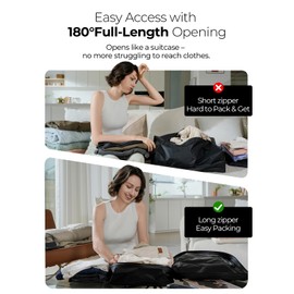 POIXM Vacuum Bags for Travel with Wireless Pump, 180° Open Zipper, IP67 Waterproof, Reusable Space Saver Compression Bags for Backpack, Suitcase, Home Storage(3 Pack + Pump)