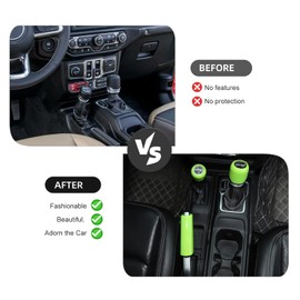 SQQP Handbrake Cover + Gear Shift Knob Cover + Drive Mode Shift Knob Cover Fit for 2018-2024 Jeep Wrangler JL JLU(Green)