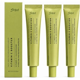 Crema hidratante facial y para el contorno de ojos con vitamina C glutatión, paquete 3, x 30 ml (3 1.01 fl oz), textura ligera para una piel suave luminosa