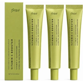Crema hidratante facial y para el contorno de ojos con vitamina C glutatión, paquete 3, x 30 ml (3 1.01 fl oz), textura ligera para una piel suave luminosa