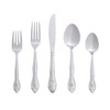 RiverRidge Rose Monogrammed Flatware Set 46 Piece Silverware - V
