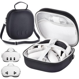 3BAO M eta Q uest 3/3S case Large capacity accessory storage bag, compatible with battery headband and controller VR helmet and controller accessories, hard shell portable travel protective case