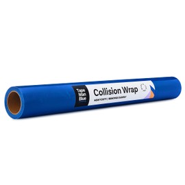 Crash/Collision Wrap, 36 inch x 200 feet, Blue Collision Wrap for Damaged Vehicles & Car Windows, Self Adhesive Broken Window Cover for Cars, Clean Removal Plastic Wreck Wrap Film, Made in USA