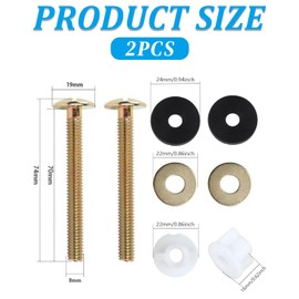 TPZORJX Pack of 2 toilet seat screws, universal toilet seat screws, replacement for toilet seat, nuts and screws replacement