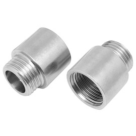 2pcs 1/2" G Male to 1/2" G Female Thread Shower Head Extension Arm Stainless Steel Shower Head Extender Shower Pipe Extension Fitting Adapter(Extension Length 20mm/0.78")